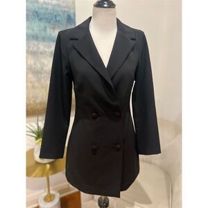 Karlie Women's Black Double-Breasted Blazer Dress Size S NWT